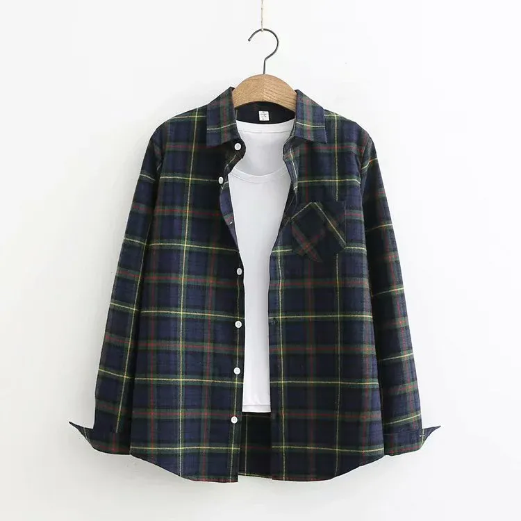 Casual Plaid Lapel Shirt with Single Pocket | Long Sleeve Men's Fashion - Image 5
