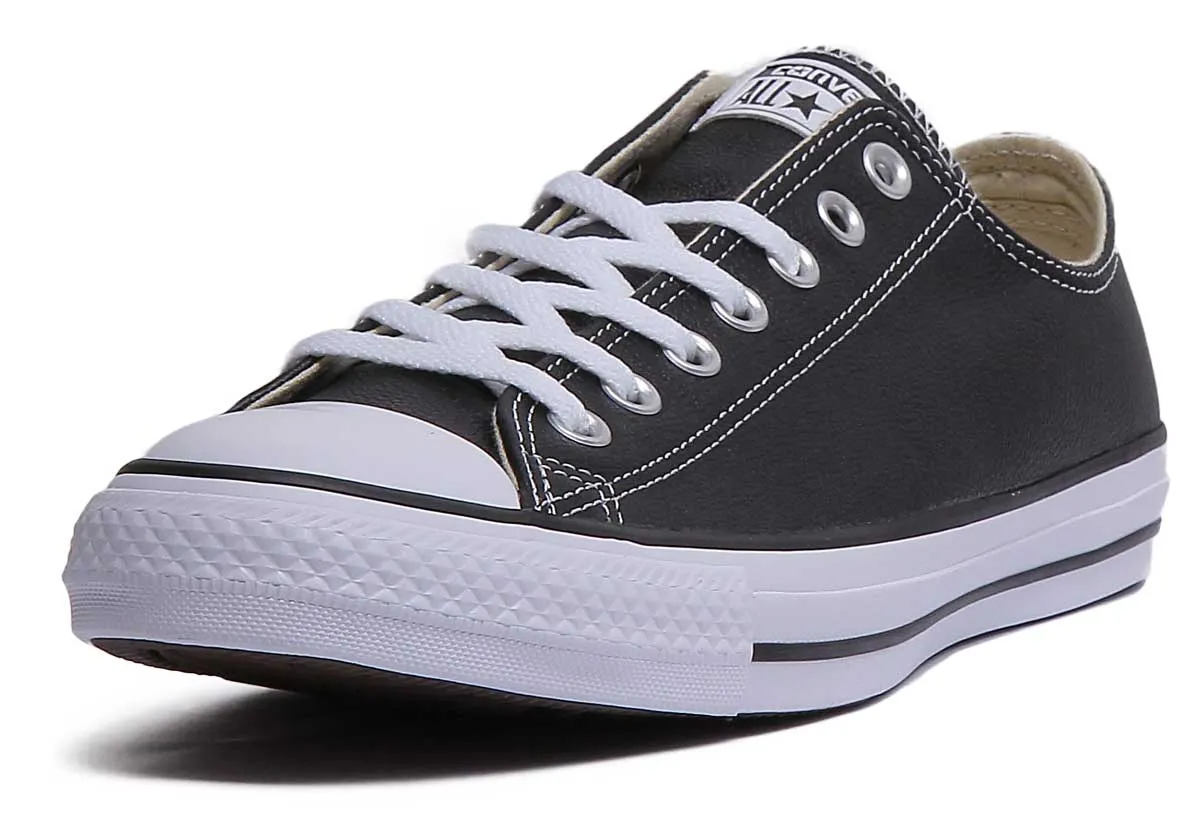 Converse 132174 CT All Star Low Leather Trainer In Black - Image 6