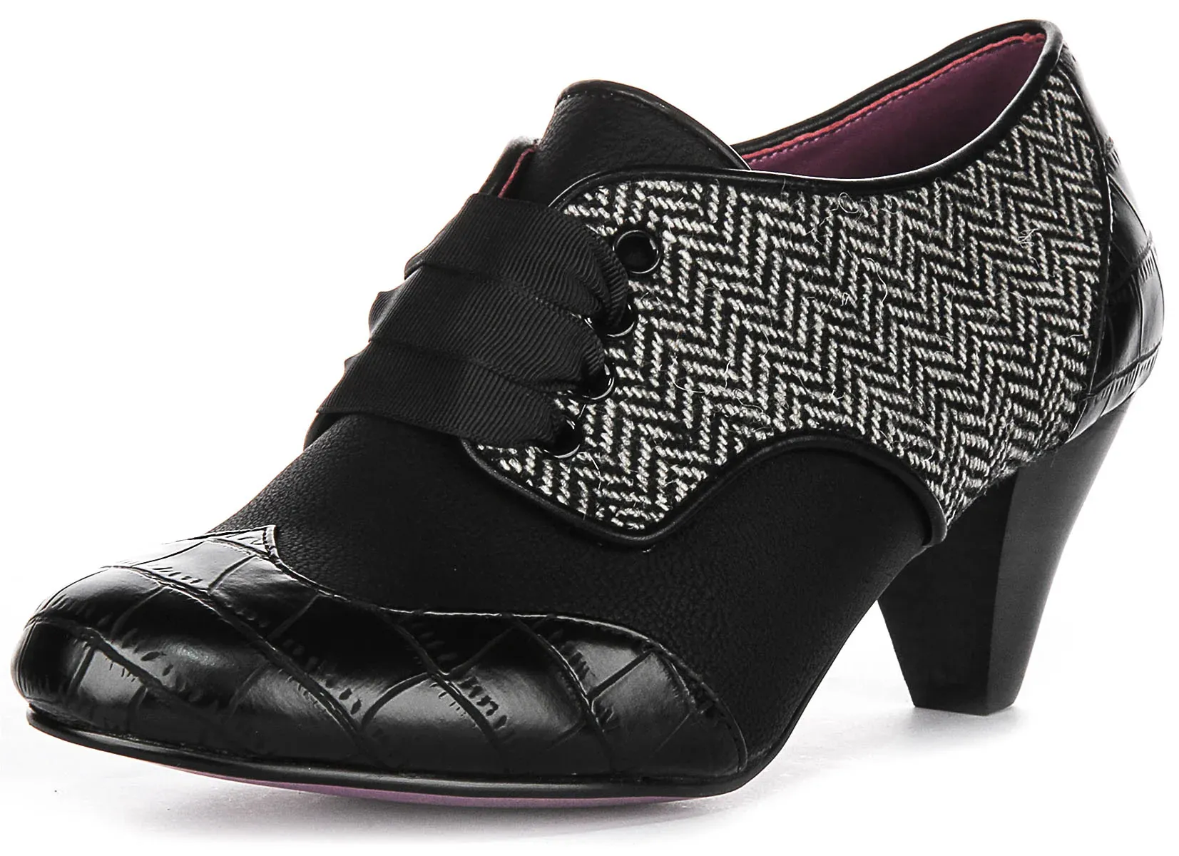 Bed of Roses Tippy Tap In Black Tweed For Women - Image 6