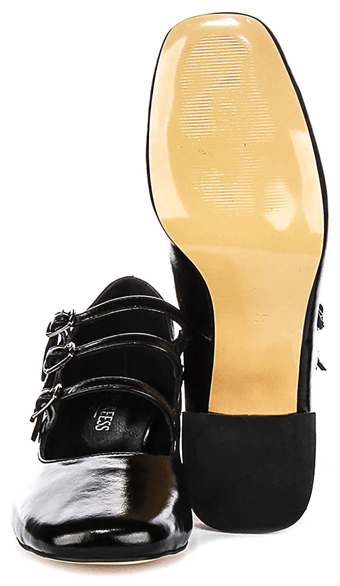 Justinreess England Kate Square Toe Mary Jane Heel in Black Patent - Image 5