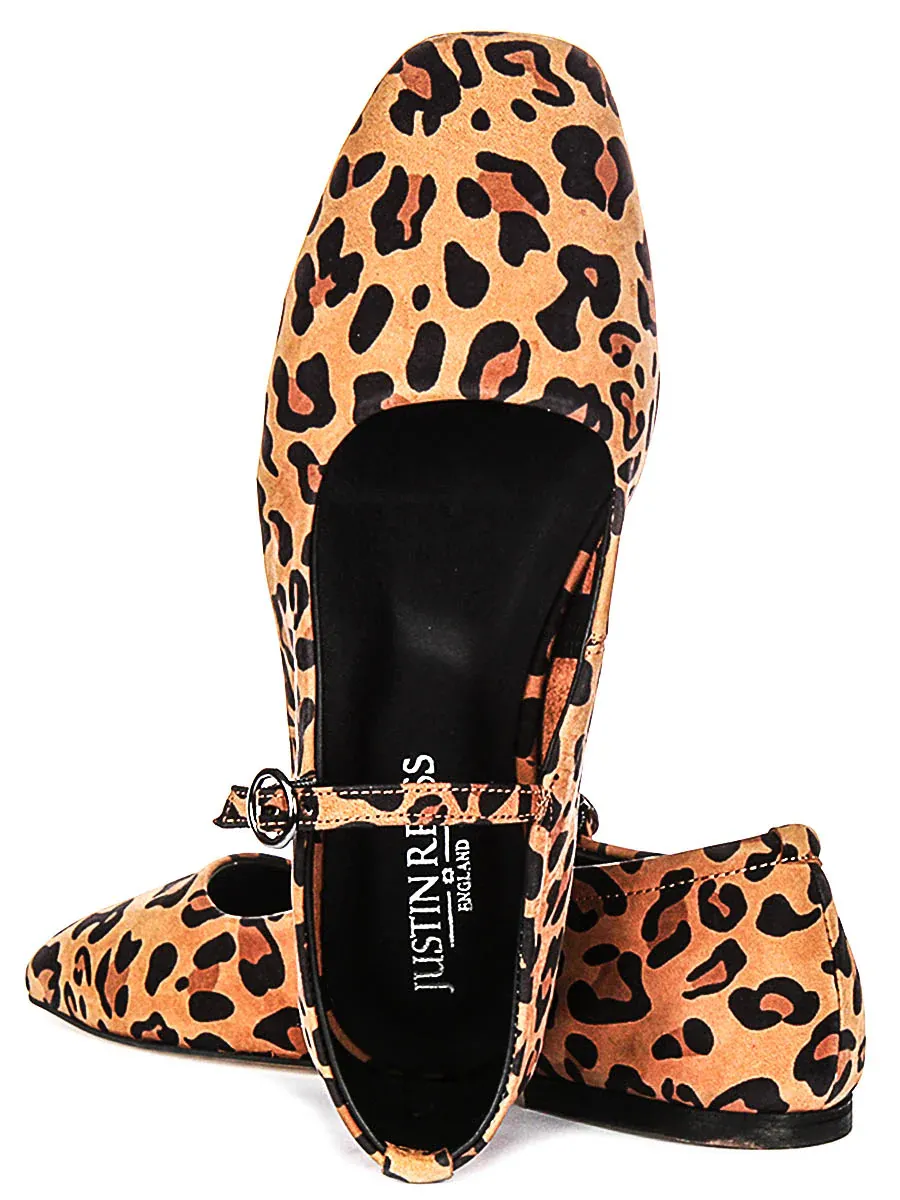 Justinreess England Kiera Square Toe Mary Jane In Leopard Print - Image 4