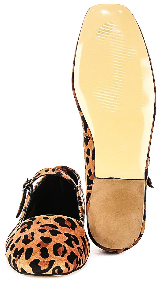 Justinreess England Kiera Square Toe Mary Jane In Leopard Print - Image 5