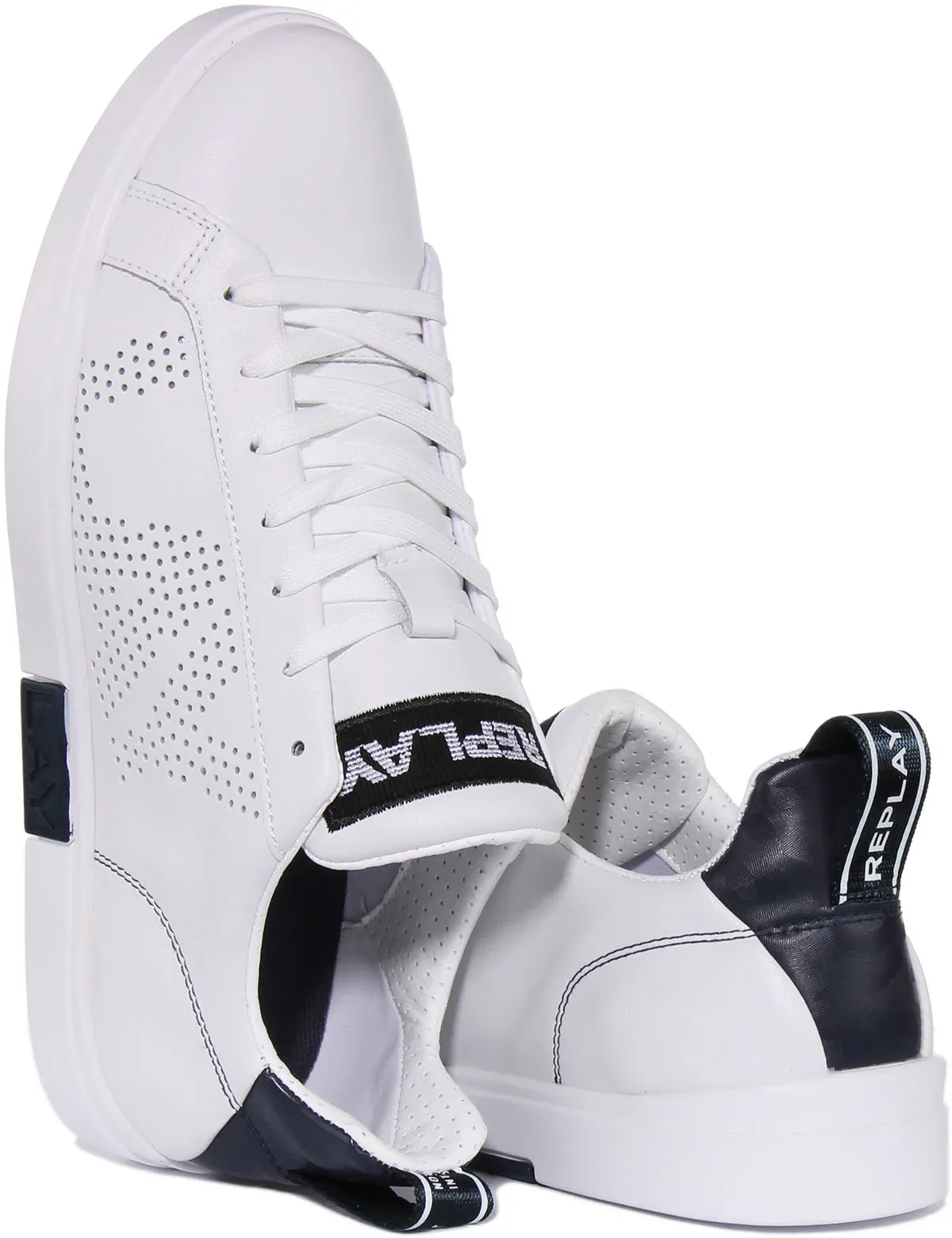 Replay Polaris Perf In White Navy For Men - Image 4