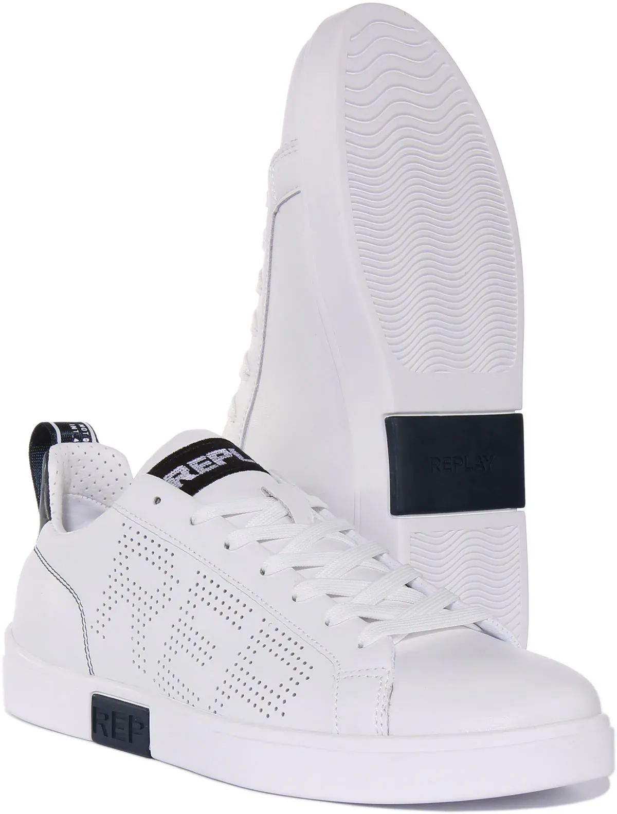 Replay Polaris Perf In White Navy For Men - Image 5